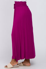 Plum Layered Side Smocked Waist Maxi Skirt