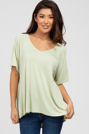 Light Green Basic Raglan Short Sleeve Top