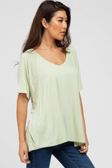 Light Green Basic Raglan Short Sleeve Top