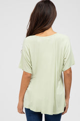 Light Green Basic Raglan Short Sleeve Top