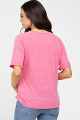 Fuchsia Button Up Maternity Top