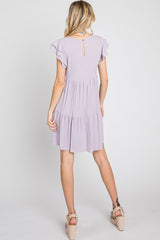 Lavender Tiered Linen Dress