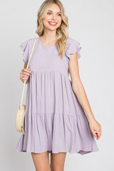 Lavender Tiered Linen Dress