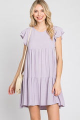 Lavender Tiered Linen Dress