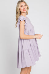 Lavender Tiered Linen Dress