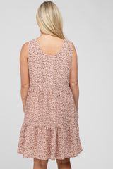 Mauve Ditsy Floral Button Front Maternity Dress