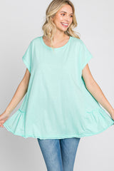 Mint Ruffle Back Top