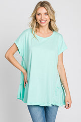 Mint Ruffle Back Top