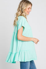 Mint Ruffle Back Top