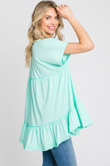 Mint Ruffle Back Top