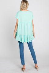 Mint Ruffle Back Top