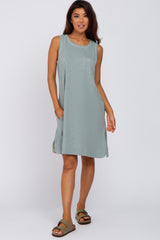 Mint Floral Trim Shift Dress