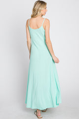 Mint Green Knit Ribbed Maxi Dress