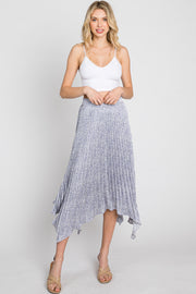 Blue Ditsy Floral Pleated Handkerchief Skirt