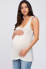 Beige Basic Maternity Tank Top