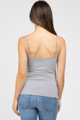 Grey Ribbed Maternity Tank Top