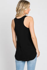 Black Racerback Curved Hem Tank Top