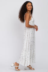 Ivory Floral Speckled Maxi Dress