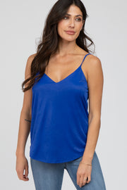 Royal Blue Curved Hem Tank Top