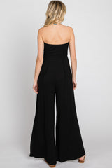 Black Strapless Wide Leg Jumpsuit