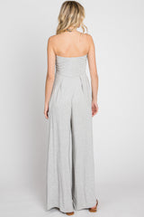 Heather Grey Wide Leg Jumpsuit