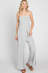 Heather Grey Wide Leg Jumpsuit