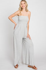 Heather Grey Wide Leg Jumpsuit