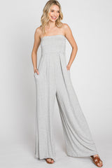 Heather Grey Wide Leg Jumpsuit