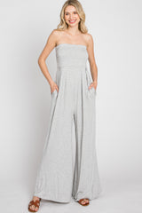 Heather Grey Wide Leg Jumpsuit