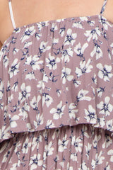 Mauve Floral Flounce Maxi Dress