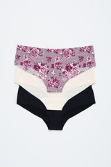 Multi-Color Floral Seamless Bikini Underwear Set