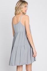 Grey Tiered Mini Dress