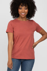 Rust Basic Short Sleeve Top