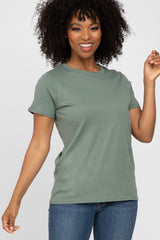 Olive Basic Short Sleeve Top