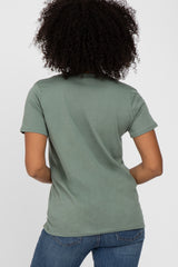 Olive Basic Short Sleeve Top