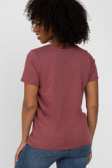 Burgundy Basic Short Sleeve Top