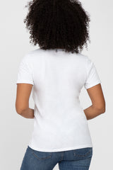 White Basic Short Sleeve Top