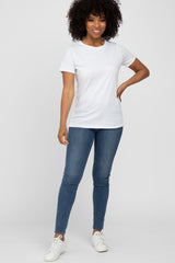 White Basic Short Sleeve Top