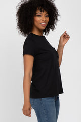 Black Front Pocket Top