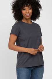 Charcoal Front Pocket Top