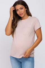 Pink Front Pocket Maternity Top