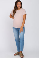 Pink Front Pocket Maternity Top