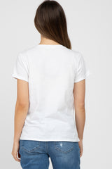 White Front Pocket Maternity Top