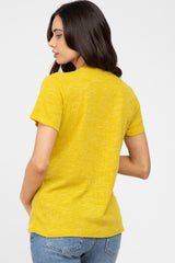 Mustard Knit Short Sleeve Maternity Top