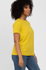 Mustard Knit Short Sleeve Top