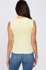 Yellow Ribbed Sleeveless Top