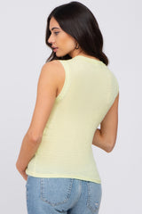 Yellow Ribbed Sleeveless Maternity Top