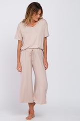 Taupe V-Neck Sleep Set