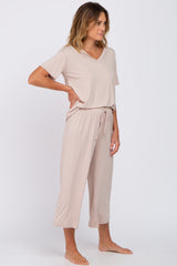 Taupe V-Neck Sleep Set