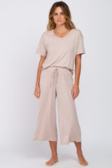 Taupe V-Neck Sleep Set